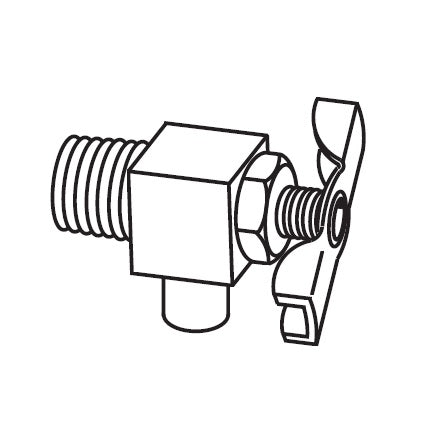 120 by Danfoss | Drain Cock | Angle Bib Drain | 90° Elbow| 1/4" Male NPTF | Brass