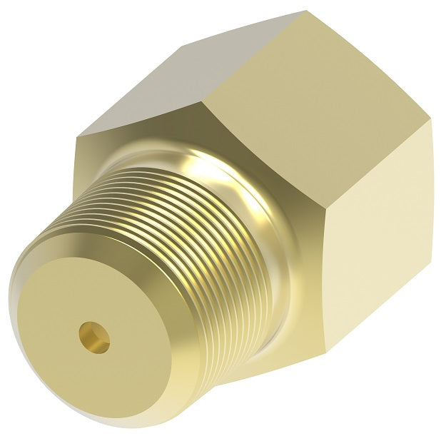 1512 by Danfoss | Pipe Adapter | Restriction Pipe Adapter (with 0.0625" Orifice) | 1/8" Male NPTF x 1/8" Female NPTF (Short Thread) | Brass