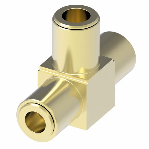 1864X4 by Danfoss | Quick Connect Air Brake Adapter | Union Tee | 1/4" Tube OD x 1/4" Tube OD x 1/4" Tube OD | Brass