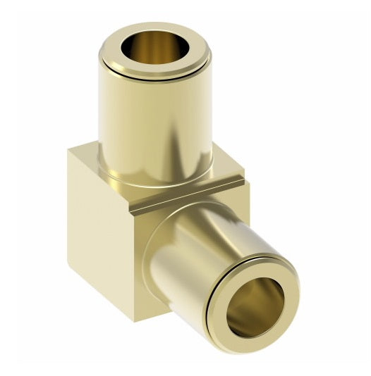 1865X4 by Danfoss | Quick Connect Air Brake Adapter | Union 90° Elbow | 1/4" Tube OD x 1/4" Tube OD | Brass