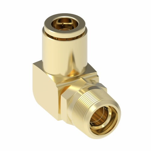 1869X6S by Danfoss | Quick Connect Air Brake Adapter | Male Connector 90° Elbow Swivel | 3/8" Tube OD x 1/4" Male NPTF | Brass