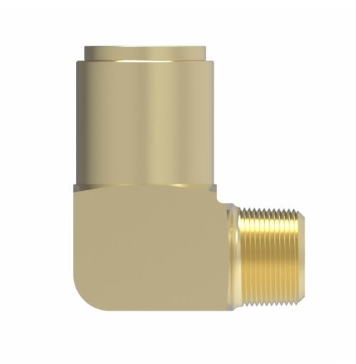 1869X4X4 by Danfoss | Quick Connect Air Brake Adapter | Male Connector 90° Elbow | 1/4" Tube OD x 1/4" Male NPTF | Brass