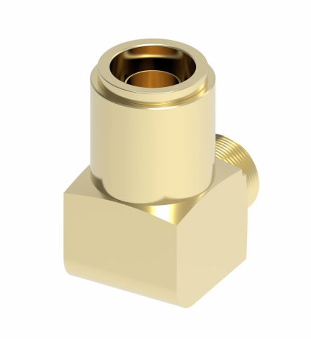1869X6 by Danfoss | Quick Connect Air Brake Adapter | Male Connector 90° Elbow | 3/8" Tube OD x 1/4" Male NPTF | Brass