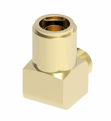 1869X10X6 by Danfoss | Quick Connect Air Brake Adapter | Male Connector 90° Elbow | 5/8" Tube OD x 3/8" Male NPTF | Brass