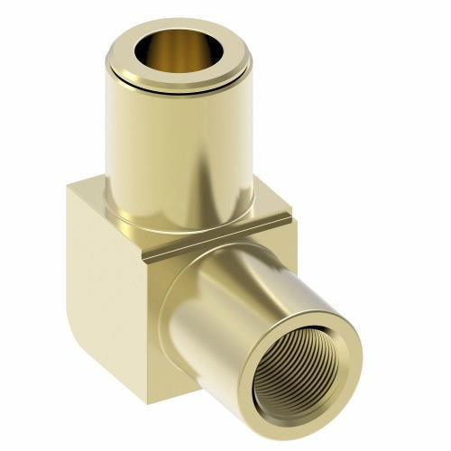 1870X6X6 by Danfoss | Quick Connect Air Brake Adapter | Female Connector 90° Elbow | 3/8" Tube OD x 3/8" Female NPTF | Brass
