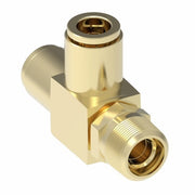 1871X6X6S by Danfoss | Quick Connect Air Brake Adapter | Swivel Male Run Tee | 3/8" Tube OD x 3/8" Male Pipe x 3/8" Tube OD | Brass
