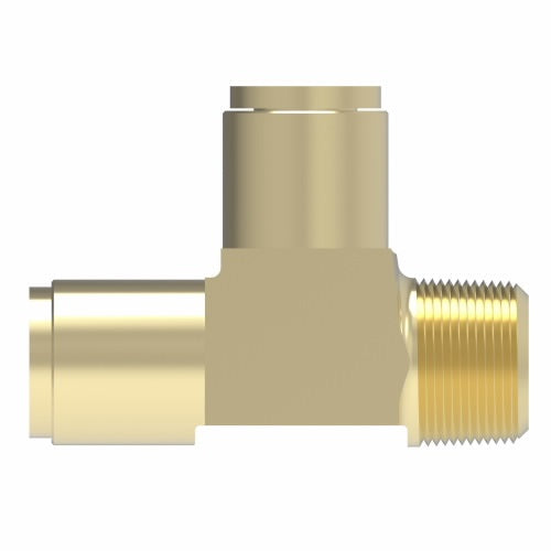 1871X6 by Danfoss | Quick Connect Air Brake Adapter | Male Run Tee | 3/8" Tube OD x 1/4" Male Pipe x 3/8" Tube OD | Brass