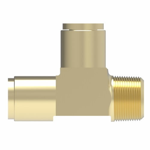 1871X6X6 by Danfoss | Quick Connect Air Brake Adapter | Male Run Tee | 3/8" Tube OD x 3/8" Male Pipe x 3/8" Tube OD | Brass