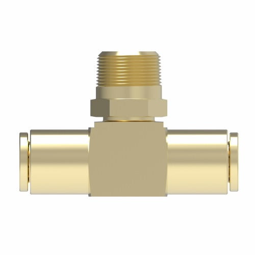 1872X8X4S by Danfoss | Quick Connect Air Brake Adapter | Swivel Male Branch Tee | 1/2" Tube OD x 1/2" Tube OD x 1/4" Male Pipe | Brass