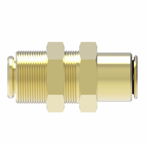 1874X10x10 by Danfoss | Quick Connect Air Brake Adapter | Bulkhead Union | 5/8" Tube OD x 5/8" Tube OD | Brass