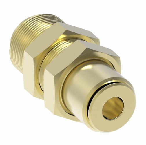 1874X10x10 by Danfoss | Quick Connect Air Brake Adapter | Bulkhead Union | 5/8" Tube OD x 5/8" Tube OD | Brass