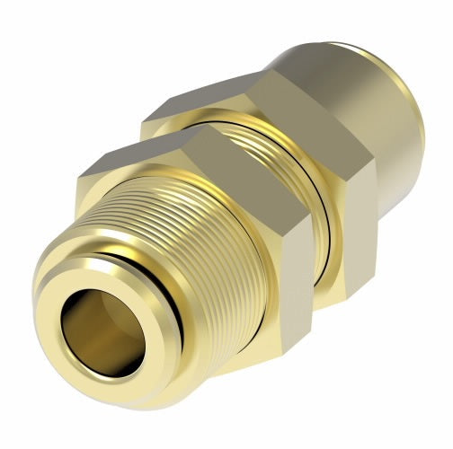 1874X10x10 by Danfoss | Quick Connect Air Brake Adapter | Bulkhead Union | 5/8" Tube OD x 5/8" Tube OD | Brass