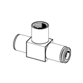 1877X6 by Danfoss | Quick Connect Air Brake Adapter | Female Branch Tee | 3/8" Tube OD x 3/8" Tube OD x 1/4" Female Pipe | Brass