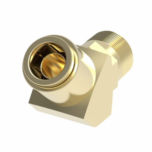 1880X8X8S by Danfoss | Quick Connect Air Brake Adapter | Male Connector 45° Elbow Swivel | 1/2" Tube OD x 1/2" Male NPTF | Brass