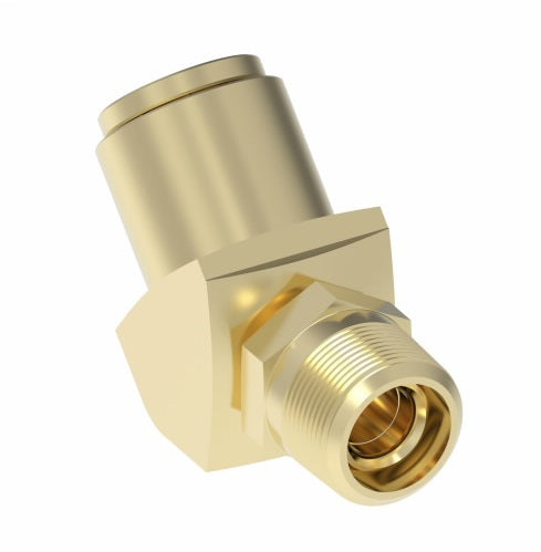 1880X4S by Danfoss | Quick Connect Air Brake Adapter | Male Connector 45° Elbow Swivel | 1/4" Tube OD x 1/8" Male NPTF | Brass