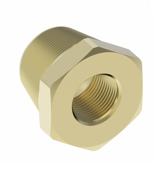 3220X8X2 by Danfoss | Pipe Adapter | Bushing | 1/2" Male NPTF (Short Thread) x 1/8" Female NPTF | Brass