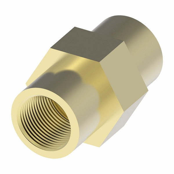 3250X4 by Danfoss | Pipe Adapter | Union (Short Thread) | 1/4" Female NPTF x 1/4" Female NPTF | Brass