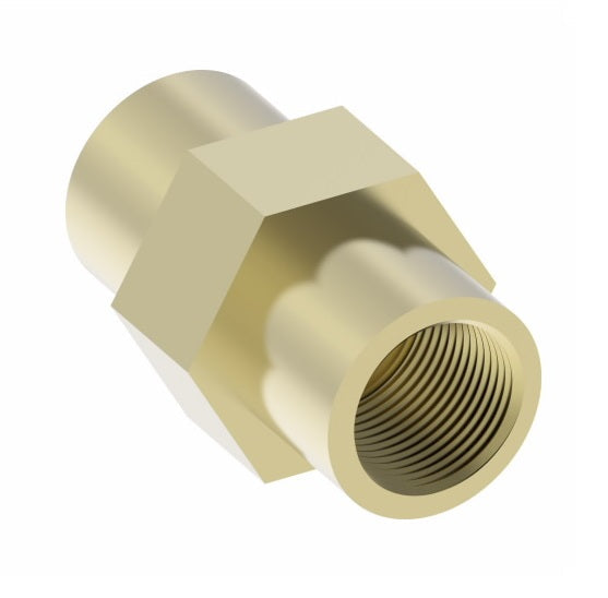 3250X4 by Danfoss | Pipe Adapter | Union (Short Thread) | 1/4" Female NPTF x 1/4" Female NPTF | Brass