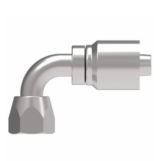 32708E-668 Weatherhead by Danfoss | 327 'E' Series | Female 37° JIC Swivel Tube 90° Elbow Crimp Fitting | -08 Female 37° JIC Swivel x -08 Hose Barb | Steel