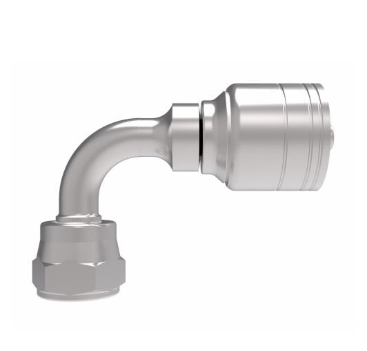 32706E-666 Weatherhead by Danfoss | 327 'E' Series | Female 37° JIC Swivel Tube 90° Elbow Crimp Fitting | -06 Female 37° JIC Swivel x -06 Hose Barb | Steel