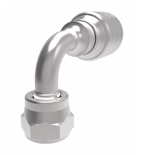 32712E-672 Weatherhead by Danfoss | 327 'E' Series | Female 37° JIC Swivel Tube 90° Elbow Crimp Fitting | -12 Female 37° JIC Swivel x -12 Hose Barb | Steel