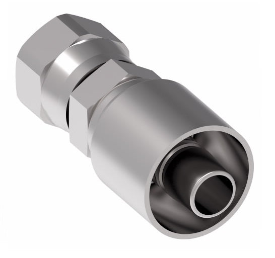 32708E-608 Weatherhead by Danfoss | 327 'E' Series | Female 37° JIC Swivel Crimp Fitting | -08 Female 37° JIC Swivel x -08 Hose Barb | Steel