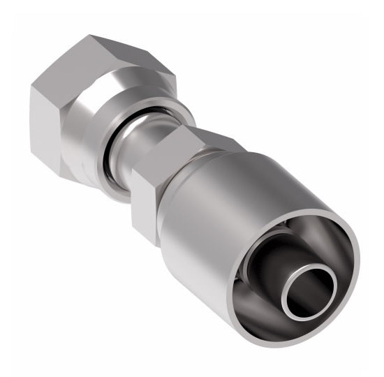 32708E-S68 Weatherhead by Danfoss | 327 'E' Series | Female ORS Crimp Fitting | -08 Female O-Ring Face Seal x -08 Hose Barb | Steel