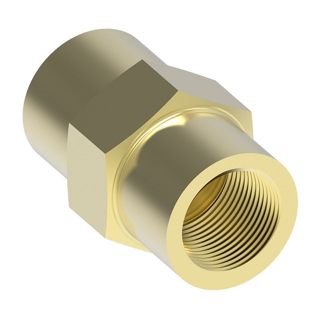 3300X4 by Danfoss | Pipe Adapter | Coupling | 1/4" Female NPTF x 1/4" Female NPTF | Brass