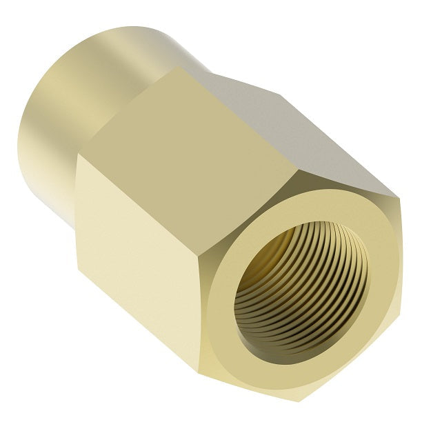 3300X8X6 by Danfoss | Pipe Adapter | Reducer Coupling | 1/2" Female NPTF x 3/8" Female NPTF | Brass