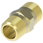 3325X4 by Danfoss | Pipe Adapter | Hex Nipple | 1/4" Male NPTF x 1/4" Male NPTF | Brass