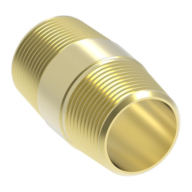 3326X6 by Danfoss | Pipe Adapter | Close Nipple | 3/8" Male NPTF x 3/8" Male NPTF | Brass