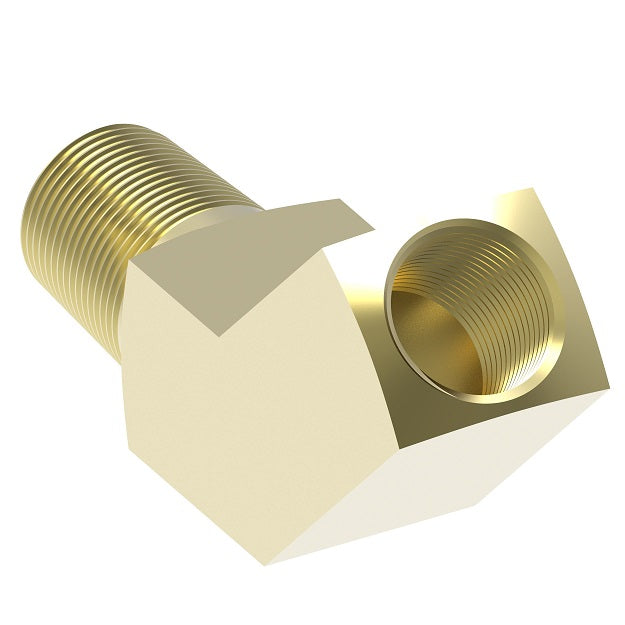 3350X4 by Danfoss | Pipe Adapter | 45° Street Elbow | 1/4" Male Pipe x 1/4" Female Pipe | Brass