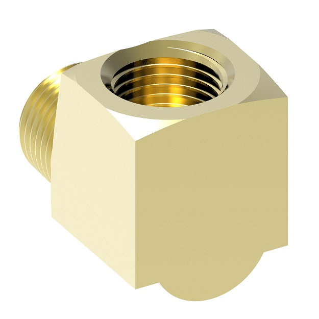 3400X4WZ by Danfoss | Pipe Adapter | 90° Street Elbow Short Thread (with Sealant) | 1/4" Female NPTF (Short Thread) x 1/4" Male NPTF (Special Short Thread) | Brass