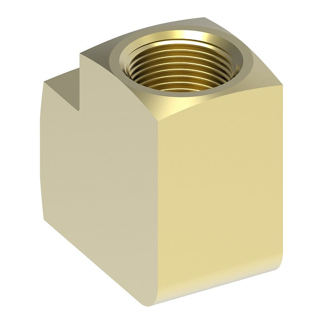 3500X6 by Danfoss | Pipe Adapter | 90° Elbow | 3/8" Female NPTF x 3/8" Female NPTF | Brass