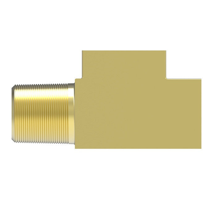 3750X4 by Danfoss | Pipe Adapter | Male Run Tee | 1/4" Female NPTF x 1/4" Male NPTF x 1/4" Female NPTF | Brass