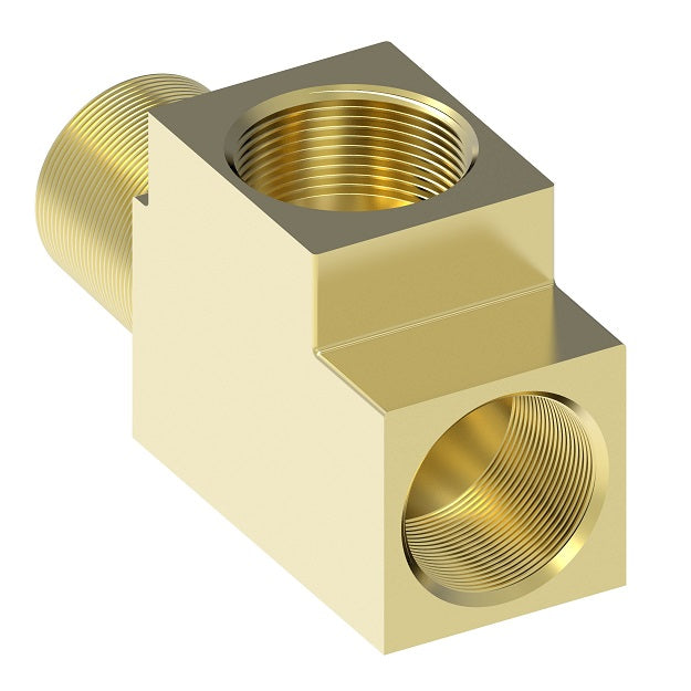 3750X4Z by Danfoss | Pipe Adapter | Male Run Tee (with Sealant) | 1/4" Female NPTF x 1/4" Male NPTF x 1/4" Female NPTF | Brass