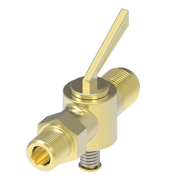 703 by Danfoss | Ground Plug Drain | SAE 45° Flare Straightway | 3/8" Male SAE 45° Flare x 1/4" Male MPT | Brass