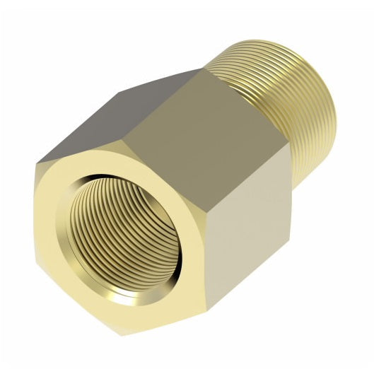 6200X2X21 by Danfoss | Threaded Sleeve Adapter | Male Connector | 1/8" Tube OD x 1/4-28 Male Pipe | Brass