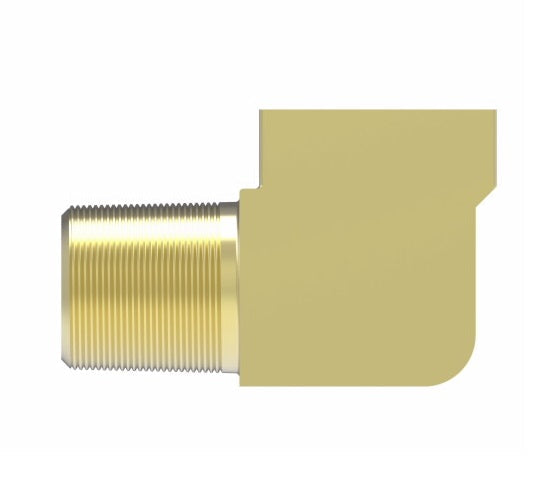 6400X4 by Danfoss | Threaded Sleeve Adapter | Male Connector 90° Elbow | 1/4" Tube OD x 1/8" Male Pipe | Brass