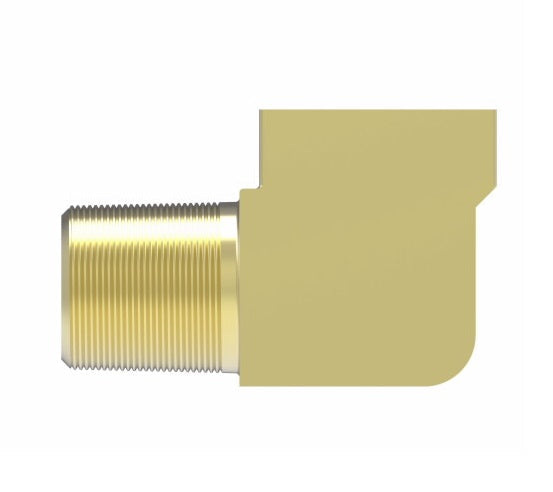 6400X2 by Danfoss | Threaded Sleeve Adapter | Male Connector 90° Elbow | 1/8" Tube OD x 1/8" Male Pipe | Brass