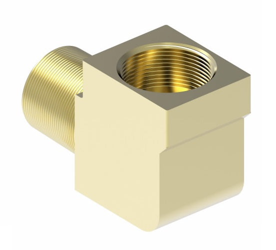 6400X4 by Danfoss | Threaded Sleeve Adapter | Male Connector 90° Elbow | 1/4" Tube OD x 1/8" Male Pipe | Brass