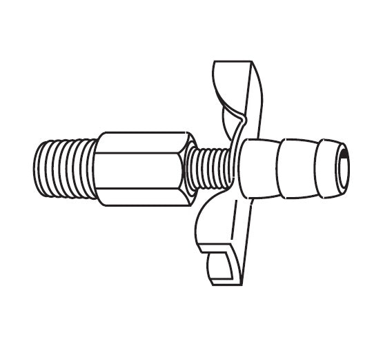 6783 by Danfoss | Drain Cock | Internal Seat with Hose Barb | 1/8" Male NPTF | Brass