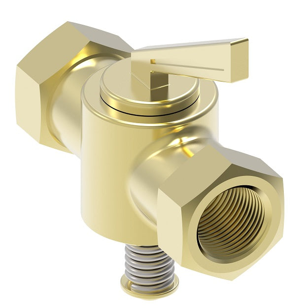 6809 by Danfoss | Ground Plug Drain | Female Pipe Double | 1/4" Female NPTF x 1/4" Female NPTF | Brass