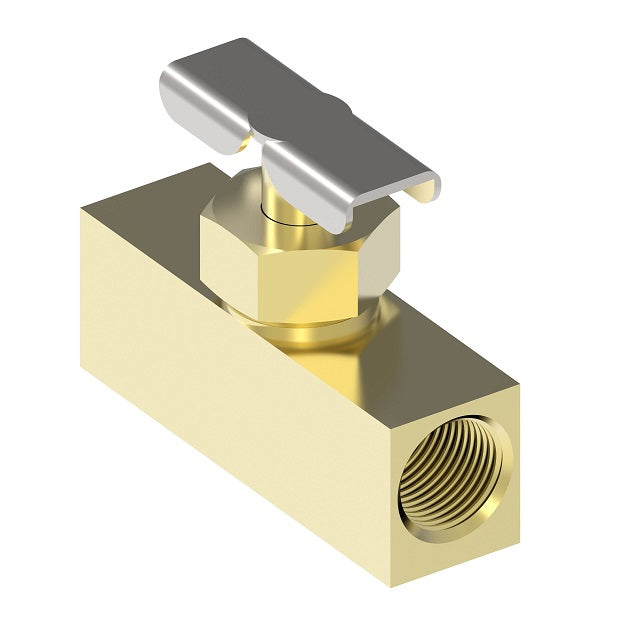6805 by Danfoss | Needle Valve | Double Female Pipe | 1/4" Female NPTF x 1/4" Female NPTF | Brass