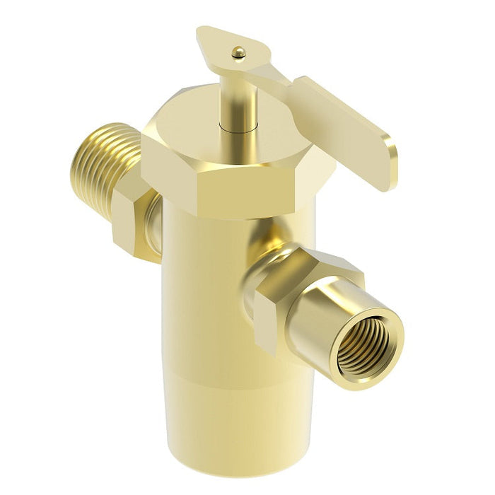 6828 by Danfoss | Marine Shut Off | Male to Female Pipe | 1/4" Male Pipe x 1/4" Female Pipe| Brass