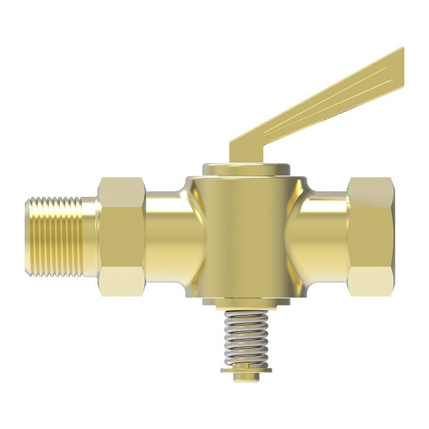 6829 by Danfoss | Ground Plug Drain | Male to Female Pipe | 1/4" Male NPTF x 1/4" Female NPTF | Brass