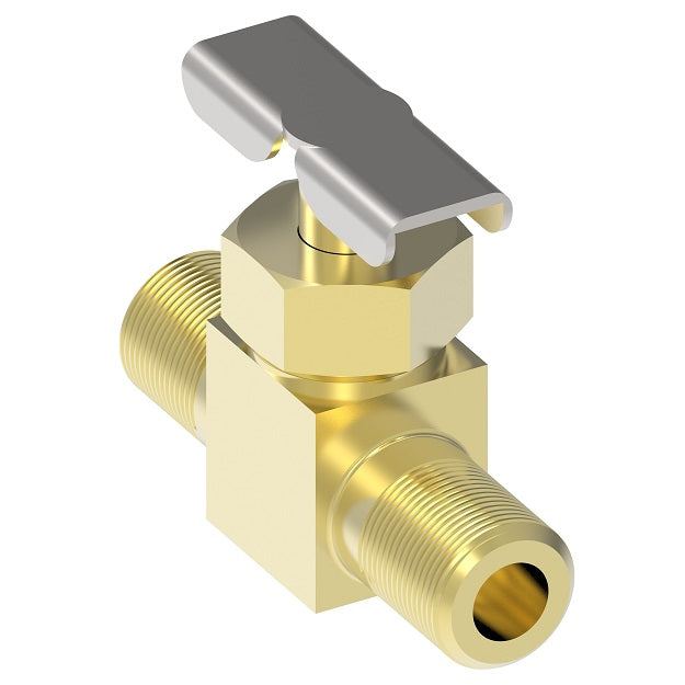 6810 by Danfoss | Needle Valve | Male Pipe Double | 1/8" Male NPTF x 1/8" Male NPTF | Brass