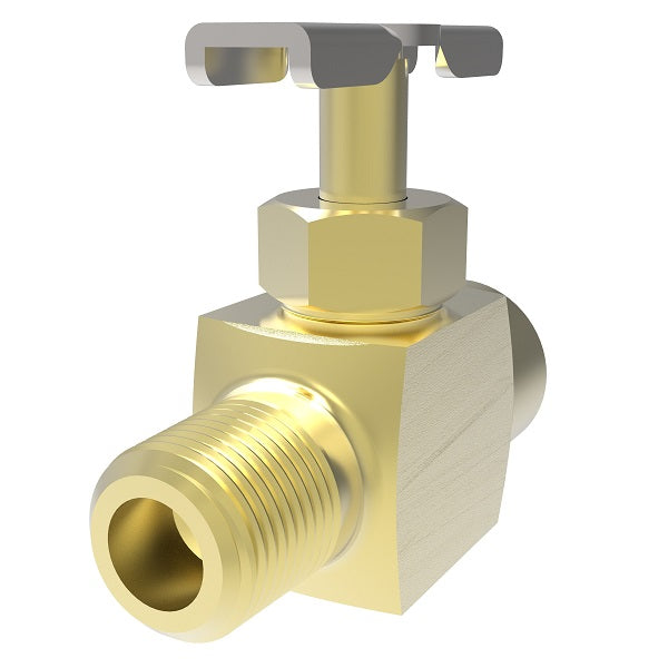 6825 by Danfoss | Needle Valve | Male to Female Pipe | 1/4" Female NPTF x 1/4" Male NPTF | Brass