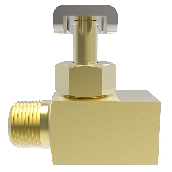6820 by Danfoss | Needle Valve | Male to Female Pipe (Short Thread) | 1/8" Female NPTF x 1/8" Male NPTF | Brass