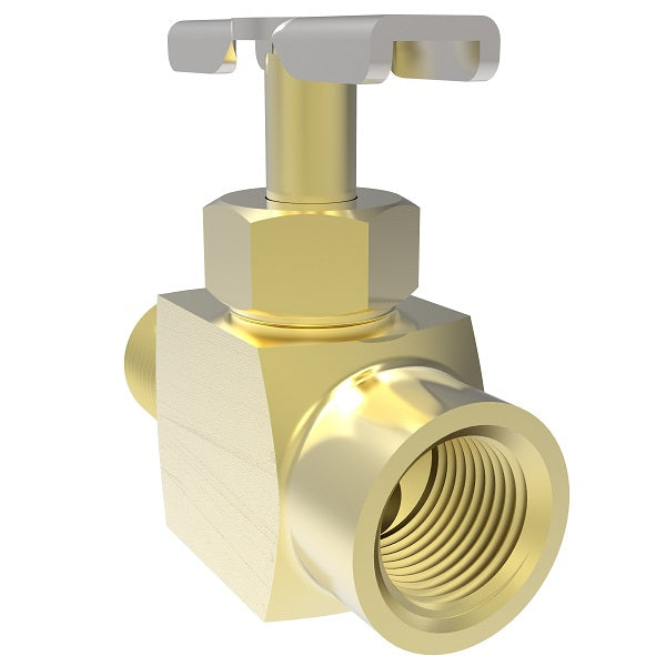 6825 by Danfoss | Needle Valve | Male to Female Pipe | 1/4" Female NPTF x 1/4" Male NPTF | Brass